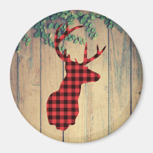 Aimant Tête de cerf avec Antlers sur plateaux en bois ave