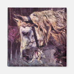 Aimant Tête de cheval par Giovanni Boldini, Art vintage