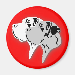Aimant Têtes de Harlequin et de Merle Dane