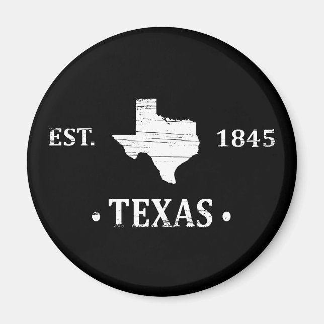 Aimant Texas carte blanc l'état étoile seule (Devant)