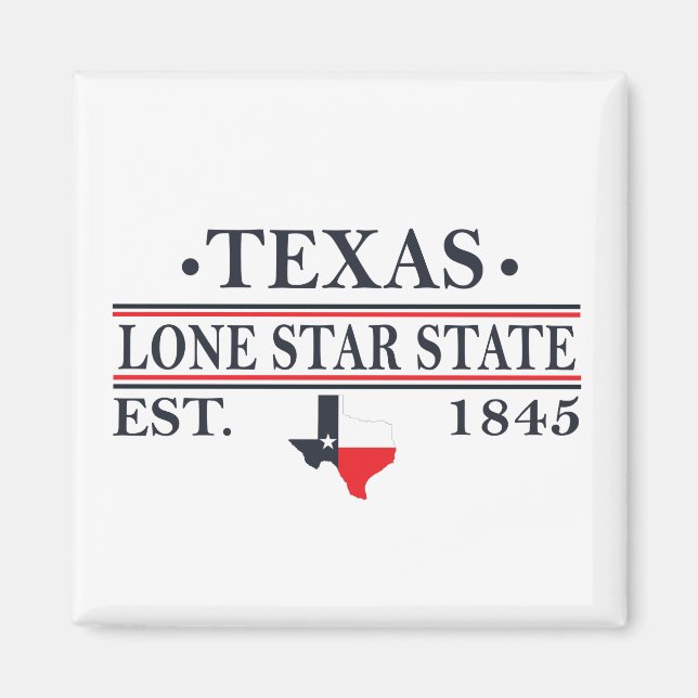 Aimant texas le contour de la carte d'état étoile seule (Devant)