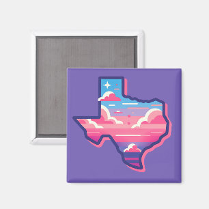 Aimant Texas Pink and Blue Cotton Candy Skies