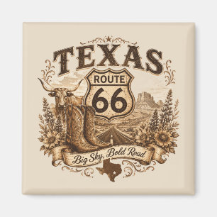 Aimant Texas Route 66 Big Sky Fridge Cadeau