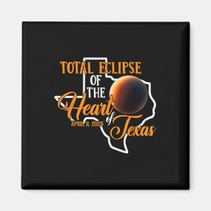 Aimant Texas Total Éclipse Solaire Avril 8 2024 Tot Carte
