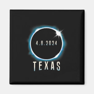 Aimant Texas Total Solar Eclipse 2024 Bleu Avril 8 Hommes