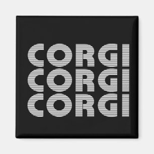 Aimant Texte blanc moderne Corgi