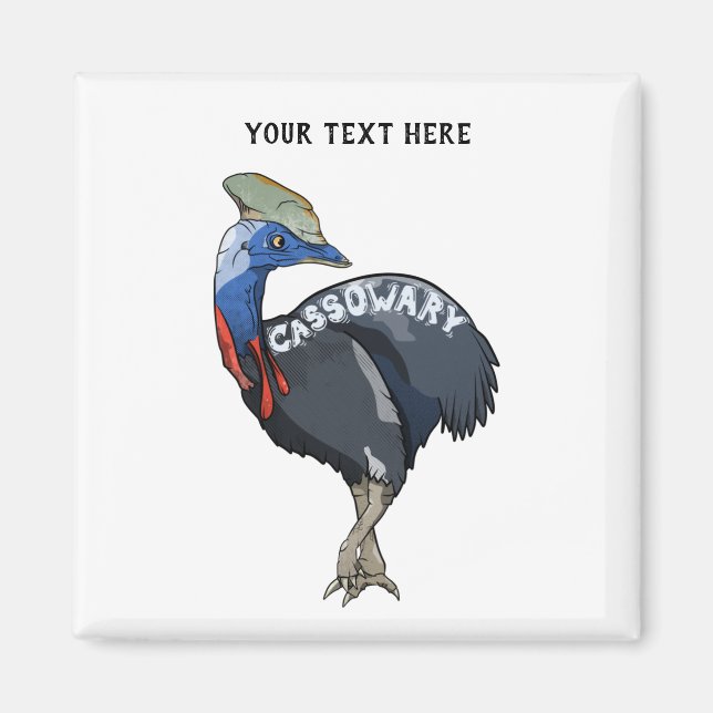 Aimant texte de la dent de couleur cassowary (Devant)