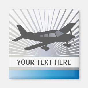Aimant Texte de personnaliser - avion à voilure basse