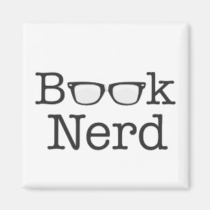 Aimant Texte drôle nerd de lunettes de livre