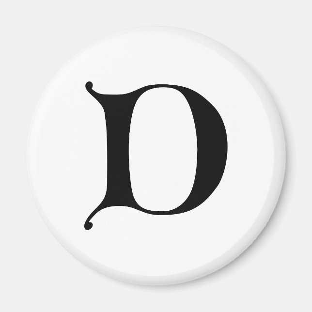 Aimant Texte en anglais Lettre gothique monogramme D (Devant)