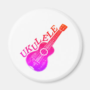 Aimant Texte Et Image Colorés Ukulele