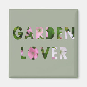 Aimant Texte floral d'amoureux des jardins