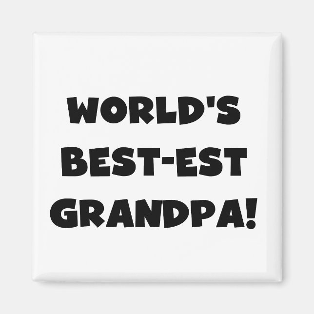 Aimant Texte noir ou blanc de grand-papa du Meilleur-est (Devant)