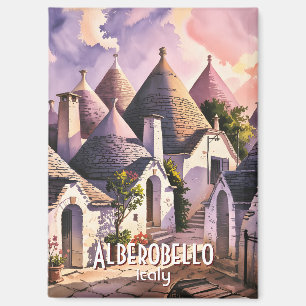 Aimant Texte personnalisé Alberobello Pouilles Trulli Aqu
