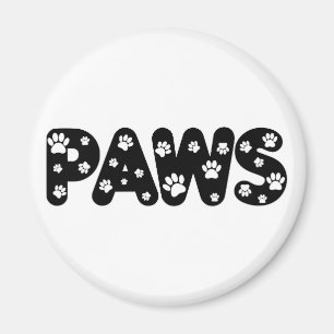 Aimant Texte personnalisé des pattes de chien