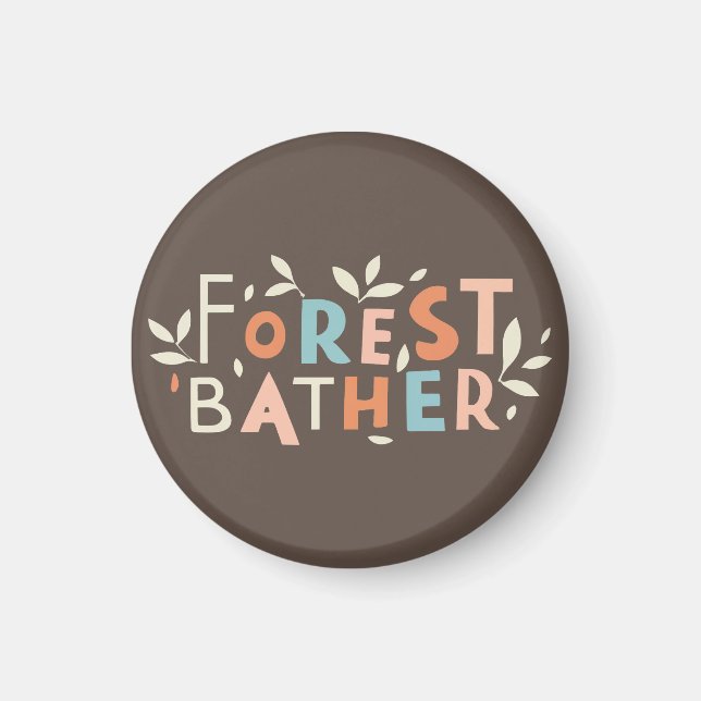 Aimant Texte personnalisé du segment de forêt (Devant)
