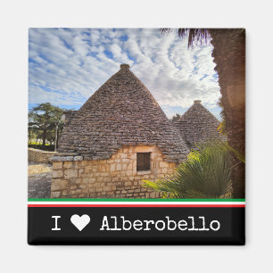 Aimant Texte personnalisé, logements trulli en Alberobell