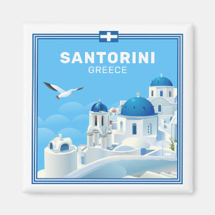 Aimant Texte personnalisé Santorin Grèce