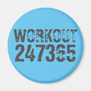 Aimant Texte usé et rayé Workout 247365 bleu