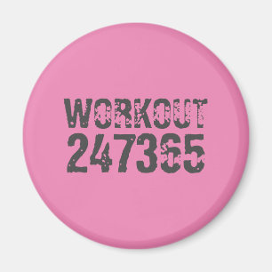 Aimant Texte usé et rayé Workout 247365 rose