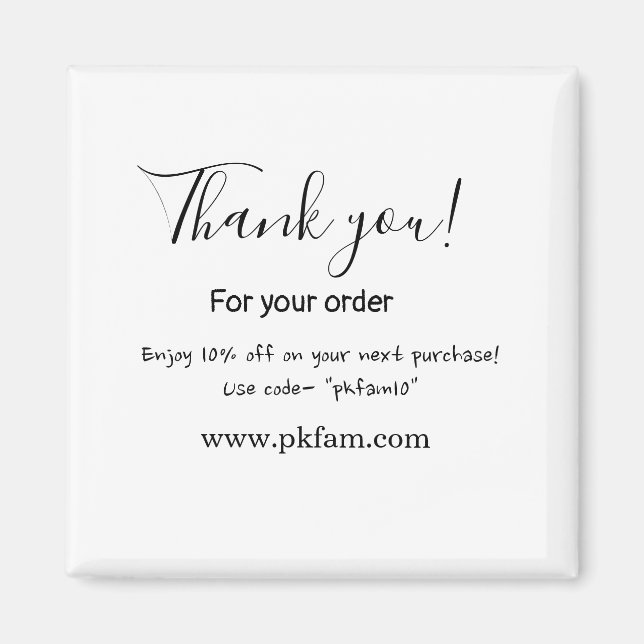 Aimant Thank you for purchase pink family business detail (Devant)