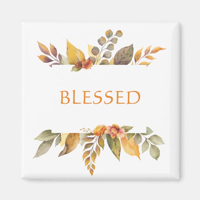 Aimant Thanksgiving Autumn Foliage Orange BLESSEE (Devant)