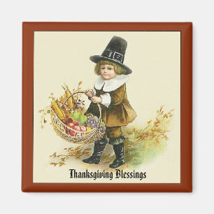 Aimant Thanksgiving Blessing Pilgrim Boy