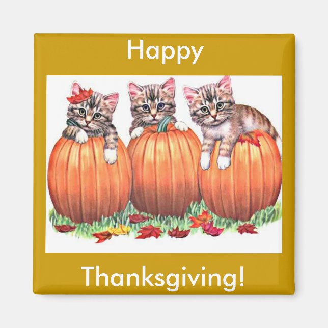 Aimant Thanksgiving est le Meow du chat (Devant)