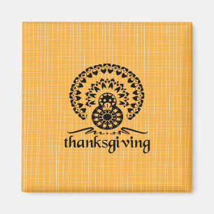 Aimant Thanksgiving Mandala Turkey Boho Folk Art
