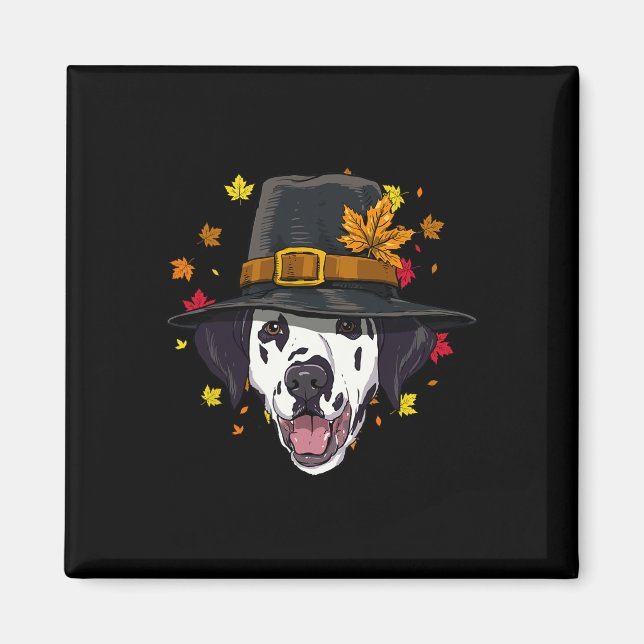 Aimant Thanksgiving Pèlerin dalmate Turquie Fête Automne  (Devant)