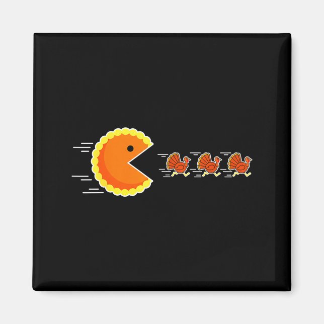 Aimant Thanksgiving Pumpkin E Chasing Turkey Gamer Men Wo (Devant)