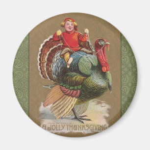 Aimant Thanksgiving Turquie Drôle salutations Vintages