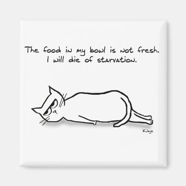 Aimant The Cat Demands Fresh Food - Funny Cat (Devant)