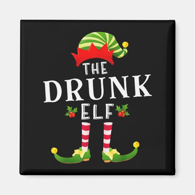Aimant The Drunk Elf Christmas Matching Pajama  (Devant)