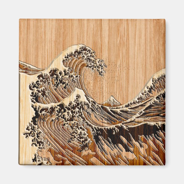 Aimant The Great Hokusai Wave Bamboo (Devant)