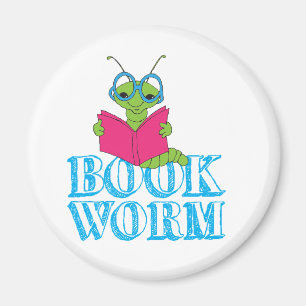 Aimant The Green Brilliant Cartoon Bookworm Book Worm