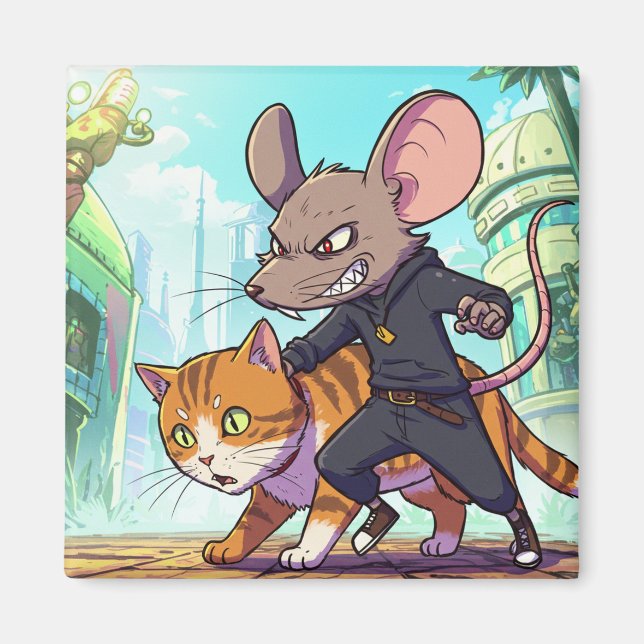 Aimant The moment the mouse beats the cat (Devant)
