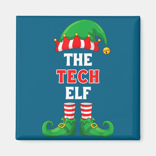 Aimant The Tech Elf Shirt Christmas For It Guy Tech Suprt (Devant)
