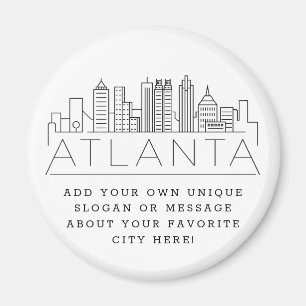 Aimant Thème Atlanta   Message de ville personnalisé ou