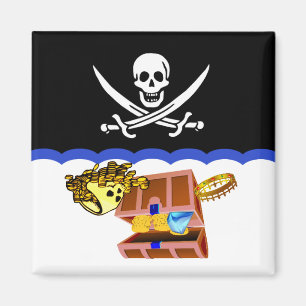 Aimant Thème de pirate : Nettoyez l'aimant sale de