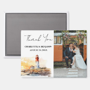 Aimant Thème nautique phare Mariage Merci
