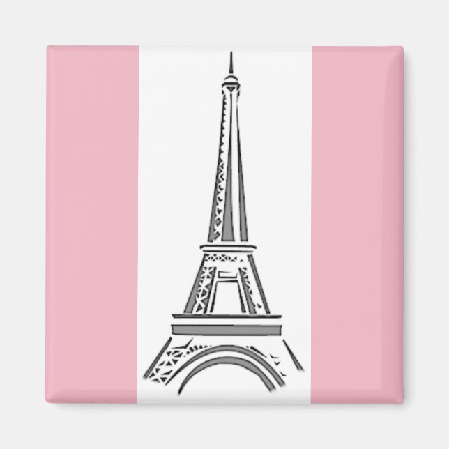Aimant Thème Tour Eiffel Rose Paris (Devant)