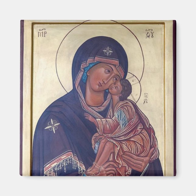 Aimant Théotokos et l'icône orthodoxe du Christ Enfant (Devant)