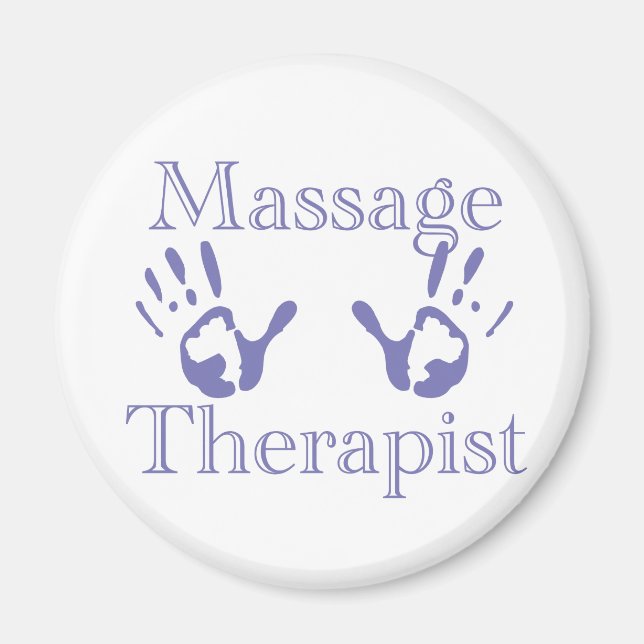 Aimant Thérapeute de massage : Imprimantes à main bleue (Devant)
