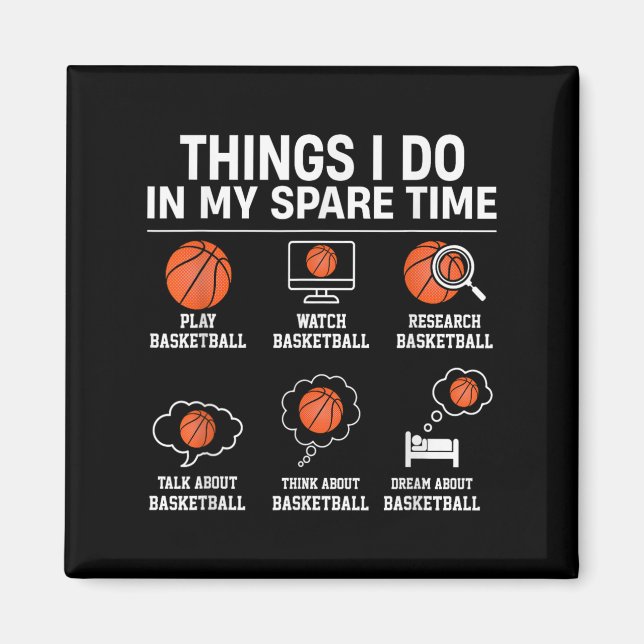 Aimant Things I Do In My Spare Time - Basketball Player L (Devant)