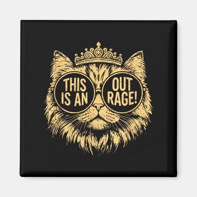 Aimant This Is An Outrage Funny Princess Cat Donut Gold W (Devant)