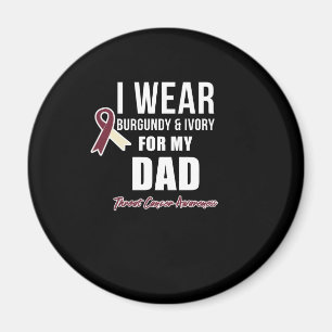 Aimant ThroCancer Tshirt Bourgogne ivoire pour mon père