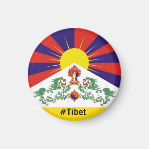 Aimant Tibet, Lions de Neige, Drapeau Tibétain - L'Himala