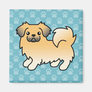 Aimant Tibétain Spaniel Fawn Sable Dessin Animé Chien