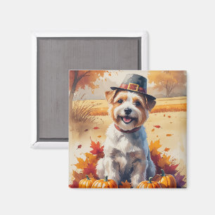 Aimant Tibetan Terrier Dans Les Feuilles D'automne Art De